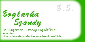 boglarka szondy business card